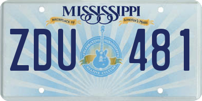 MS license plate ZDU481