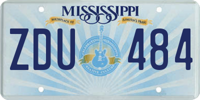 MS license plate ZDU484