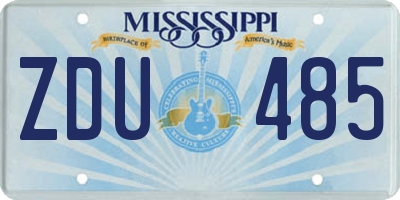 MS license plate ZDU485