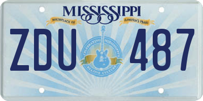 MS license plate ZDU487