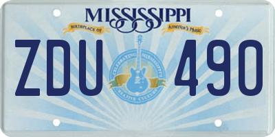 MS license plate ZDU490