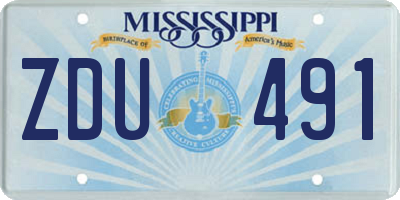MS license plate ZDU491