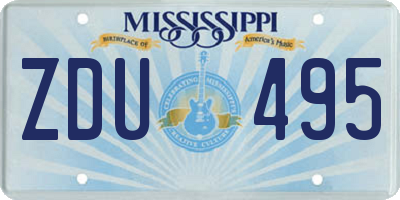 MS license plate ZDU495
