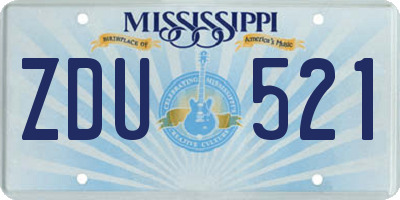 MS license plate ZDU521