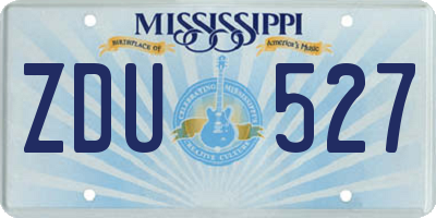 MS license plate ZDU527