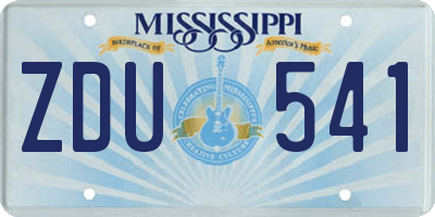 MS license plate ZDU541