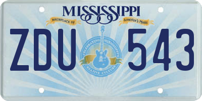 MS license plate ZDU543