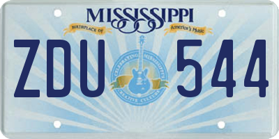 MS license plate ZDU544