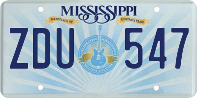 MS license plate ZDU547