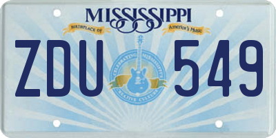 MS license plate ZDU549