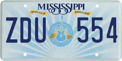 MS license plate ZDU554