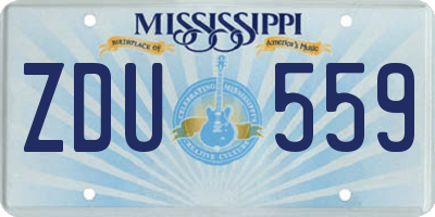 MS license plate ZDU559