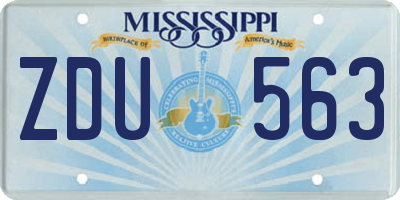 MS license plate ZDU563