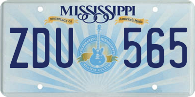 MS license plate ZDU565