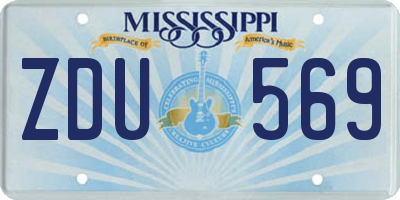 MS license plate ZDU569