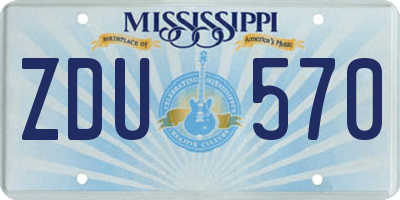 MS license plate ZDU570