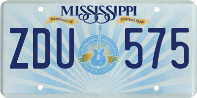 MS license plate ZDU575