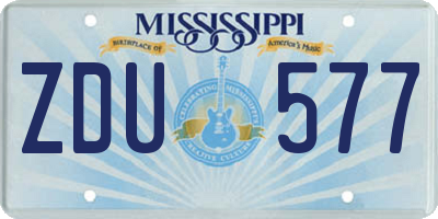 MS license plate ZDU577
