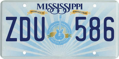 MS license plate ZDU586