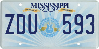 MS license plate ZDU593