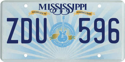 MS license plate ZDU596