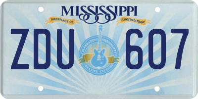 MS license plate ZDU607
