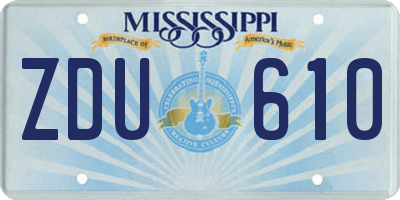 MS license plate ZDU610