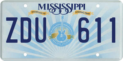 MS license plate ZDU611
