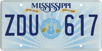 MS license plate ZDU617