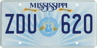 MS license plate ZDU620