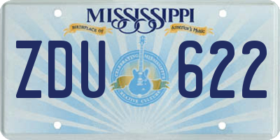 MS license plate ZDU622