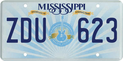 MS license plate ZDU623