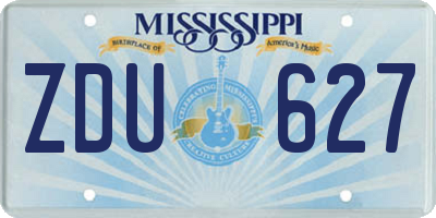 MS license plate ZDU627
