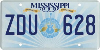 MS license plate ZDU628