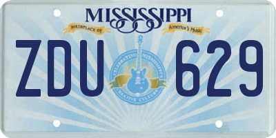 MS license plate ZDU629