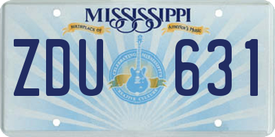 MS license plate ZDU631