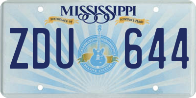 MS license plate ZDU644
