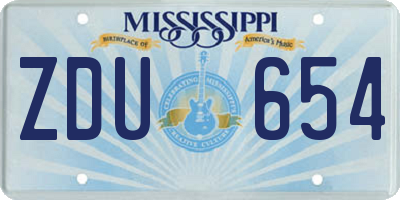 MS license plate ZDU654