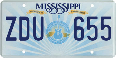 MS license plate ZDU655