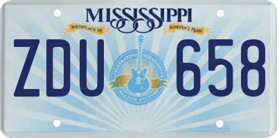MS license plate ZDU658