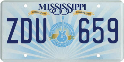 MS license plate ZDU659