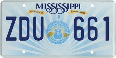 MS license plate ZDU661