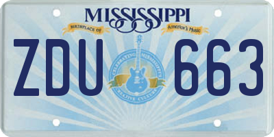 MS license plate ZDU663