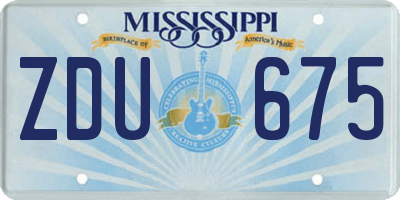 MS license plate ZDU675