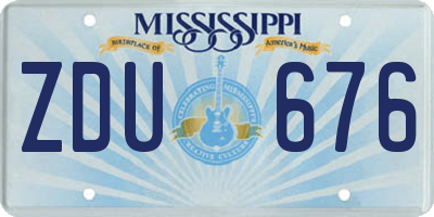 MS license plate ZDU676