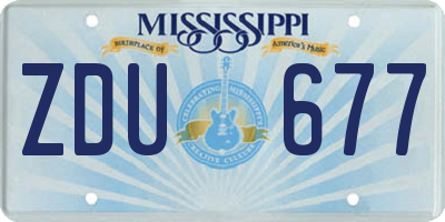 MS license plate ZDU677