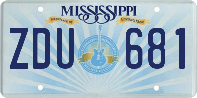 MS license plate ZDU681