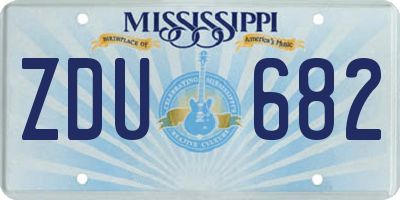 MS license plate ZDU682