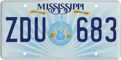 MS license plate ZDU683