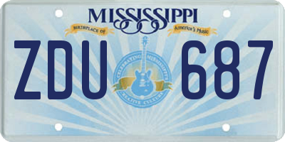 MS license plate ZDU687